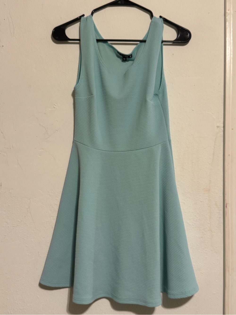 Try This Womens Sleeveless A-Line Dress in Light Aqua Size M